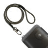 Black leather lace wallet chain