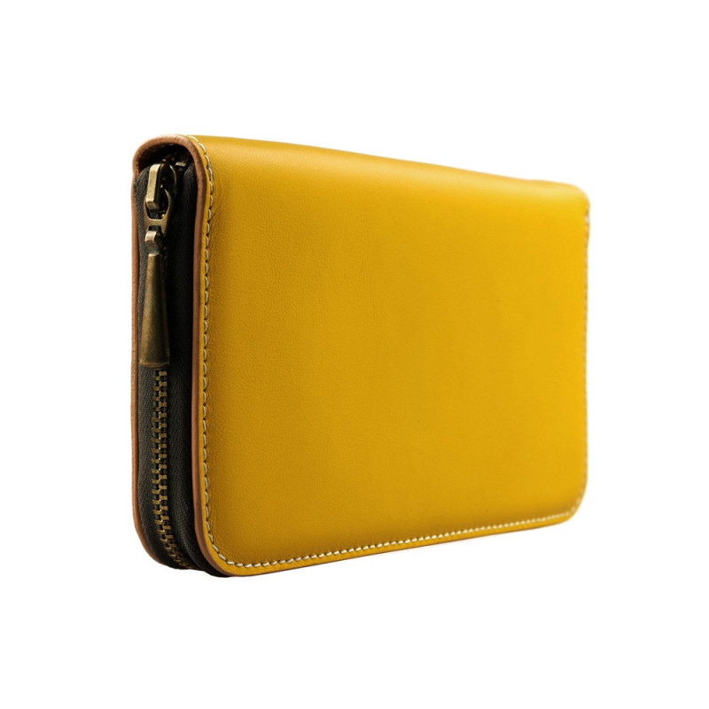Yellow leather wallet