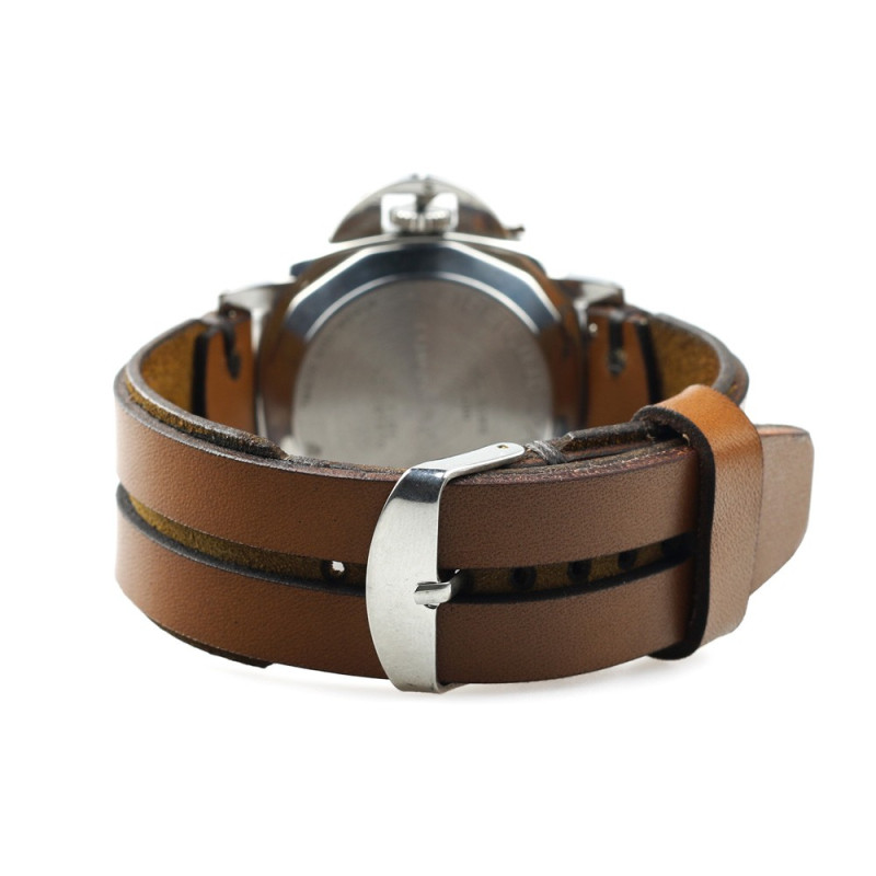 clasp watch strap in brown