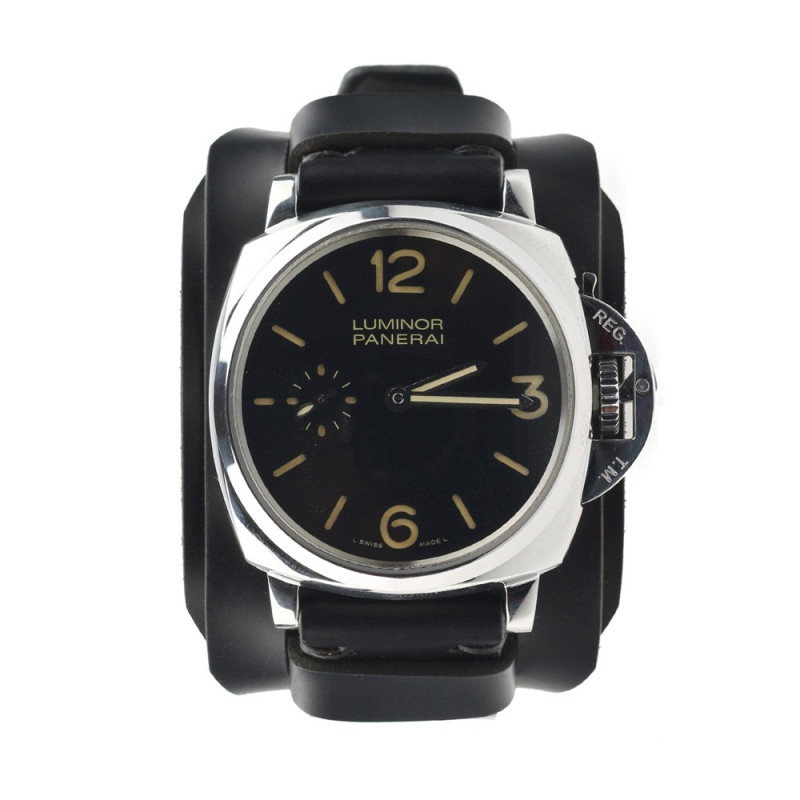 wide watch strap in black