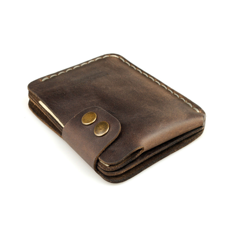 Double Snap Wallet in Brown
