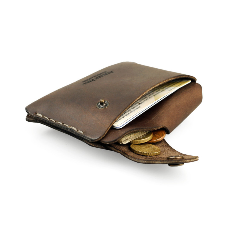 Side Snap Wallet in Brown