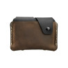 Side Snap Wallet in Brown Black