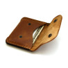 Flap Leather Wallet in Chestnut Brown