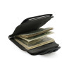 Money Clip Wallet in black leather, minimal stitch wallet