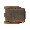 Money Clip Wallet in distressed brown leather, minimal stitch wallet