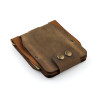 Money Clip Wallet in distressed brown leather, minimal stitch wallet