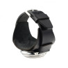 Retro Watch Cuff in black leather with custom wrist size on demand