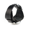 Retro Watch Cuff in black leather with custom wrist size on demand