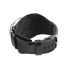 Retro Watch Cuff in black leather with custom wrist size on demand