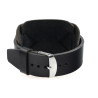 Retro Watch Cuff in black leather with custom wrist size on demand