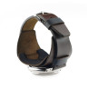 Retro Watch Cuff in dark brown and black layered leather