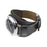 Retro Watch Cuff in dark brown and black layered leather