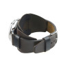 Retro Watch Cuff in dark brown and black layered leather