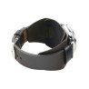 Retro Watch Cuff in dark brown and black layered leather