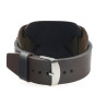 Retro Watch Cuff in dark brown and black layered leather