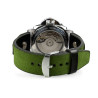 Handmade green suede watch strap with minimal handstitched seams