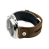 Rivet aviator/pilot strap in brown and black duotone for smartwatches