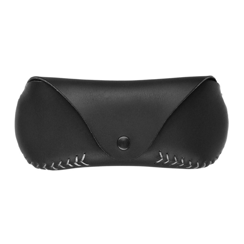 Baseball stitch black leather case