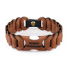 Personalized dogs leather collar with AirTag  in tan brown