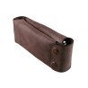 Double travel case for watches in tan brown suede