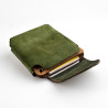 Double Snap Wallet 2 | Green suede