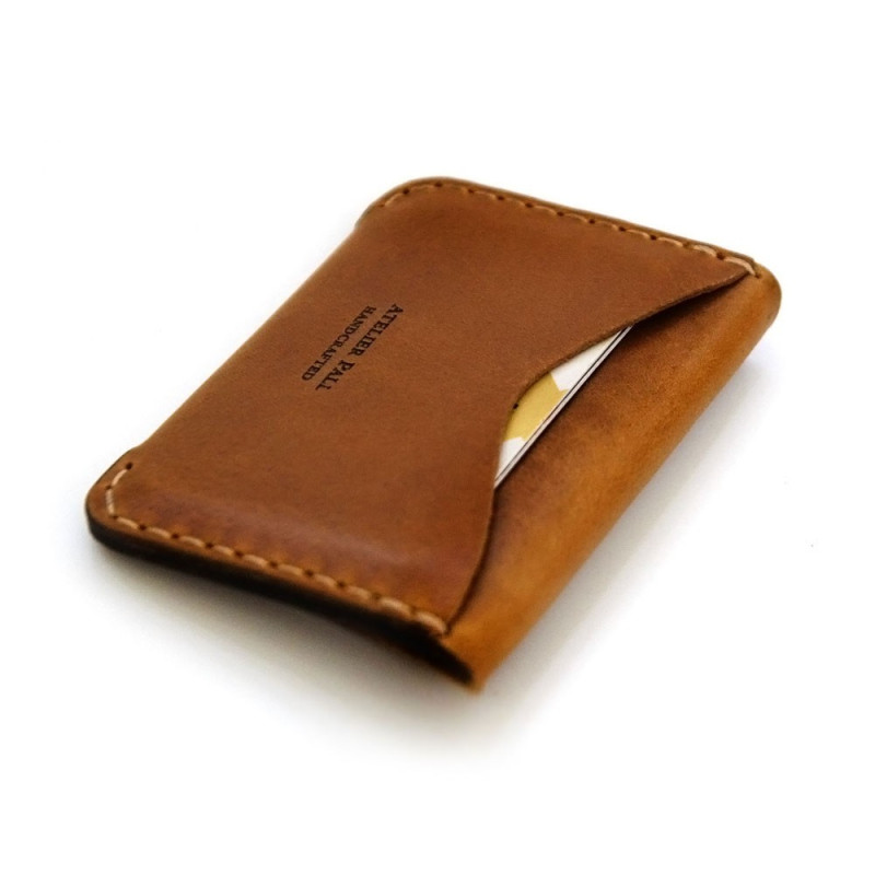 Flap Leather Wallet in Chestnut Brown