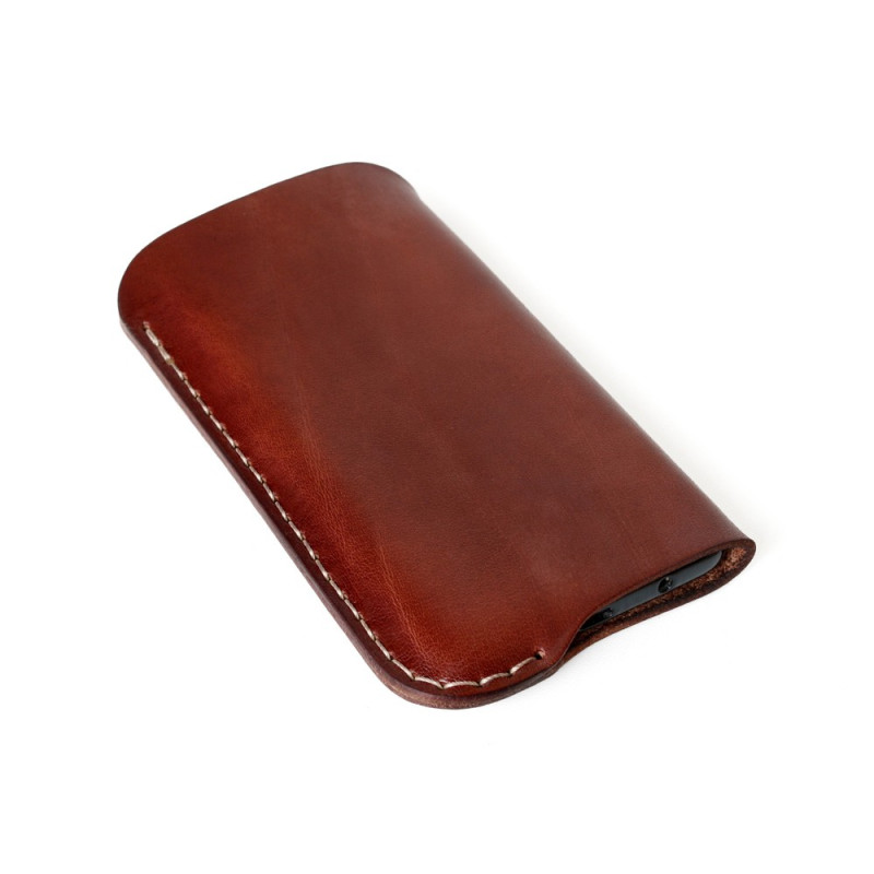 iPhone leather sleeve in burgundy